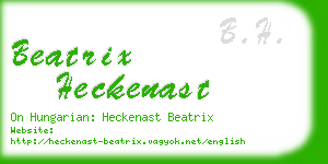 beatrix heckenast business card